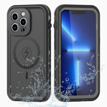 Wasserdichte Hülle mit Ständer für iPhone 13 Pro (6,1 Zoll), IP68-zertifiziert, kompatibel mit magnetischem Laden