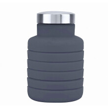 Gourde pliable et portable de 500 ml, idéale pour les voyages, les activités de plein air, la maison et le bureau, noire.