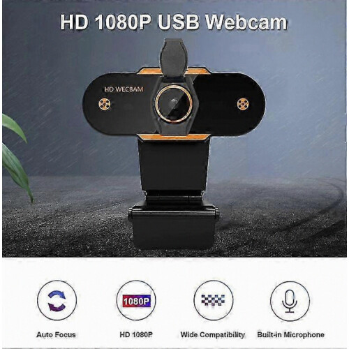 1080P HD USB 2.0 PC Desktop Webcam with Mic, 1.3 m Cable, Regular Configuration for Home and Office Use 2