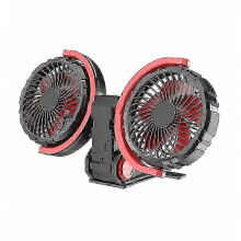 Ventilateur de voiture USB 12V/24V, double tête, orientable, pour une circulation d'air silencieuse, utilisable sur le tableau de bord