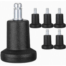 6-Pack Adjustable Chair Levelers with Plug-In Wheels and Fixed Feet for Multipurpose Use, Durable Design, Easy Installat