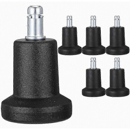 6-Pack Adjustable Chair Levelers with Plug-In Wheels and Fixed Feet for Multipurpose Use, Durable Design, Easy Installat