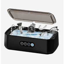 Nettoyeur à ultrasons haute fréquence 650 ml pour lunettes et bijoux, réservoir de nettoyage compact pour bureau