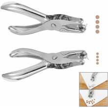 Metal Hole Punch Set of 2, 3 mm and 6 mm Paper Punches for Office and Craft Use