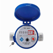 Water Meter with Rotary Counter and Fittings for Home and Business Use, Durable Brass Construction