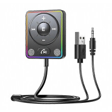 Bluetooth 5.4 AUX Car Adapter Receiver with Dual Microphones and Noise Cancellation for Clear Hands-Free Calling