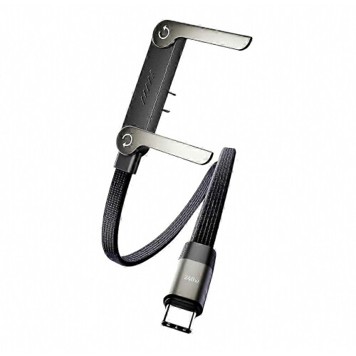 Foldable Phone Holder with Adjustable Stand and Fast Charging Data Cable for Desk and Travel Use
