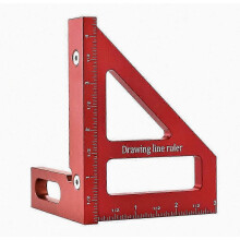 Adjustable Angle Measuring Tool, Aluminum Alloy Protractor for Woodworking, 45/90 Degree Miter Triangle Ruler