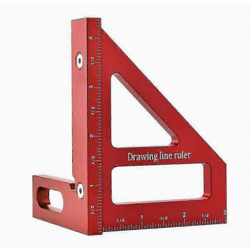 Adjustable Angle Measuring Tool, Aluminum Alloy Protractor for Woodworking, 45/90 Degree Miter Triangle Ruler