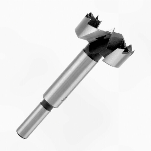 Punta da trapano Forstner multidentata da 38 mm con gambo rotondo per legno, plastica, truciolato e compensato.