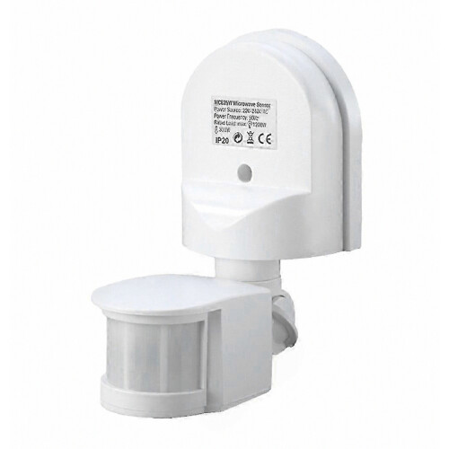 180 Degree Infrared Motion Sensor for Outdoor Wall Mounting with Wide-Angle Detection and Adjustable Coverage