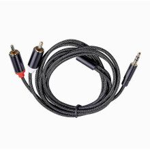 Cable de audio estéreo RCA de 1,8 m a 3,5 mm para cine en casa, amplificador, entrada auxiliar y conexión de auriculares.