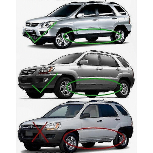 Set di paraspruzzi e protezioni antispruzzo per Kia Sportage dal 2005 al 2010. 2