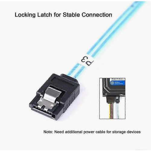 8 Piece PC 3.0 SATA 7-Pin Data Cable, 6Gbps SAS Cable for Hard Disk, SSD, NAS Host Drive, Durable Black
