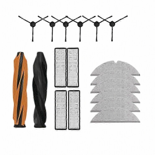 Replacement Parts Kit for D20 Pro Plus Robot Vacuum Includes Main Brush Side Brushes Filter and Mop Cloth