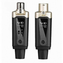 Transmisor y receptor de micrófono inalámbrico UHF con adaptador XLR para micrófonos dinámicos y de condensador.