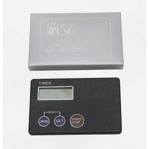 Digital Study Rest Pocket Cooking Timer, Credit Card Size, Black Portable Timer for Kitchen and Desk