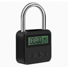 Digitaal LCD-timerslot met USB-oplaadfunctie, 99-uurs aftelfunctie, zwart hangslot voor thuis en op kantoor.