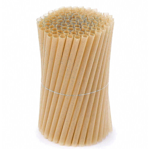 Biodegradable Sugarcane Drinking Straws, 200 Count, Eco Friendly Disposable Straws for Cold Beverages