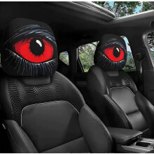 2 stuks Halloween spookgezicht hoofdsteunhoezen, elastische schuifsluiting, decoratieset voor diverse voertuigen en roadtrips