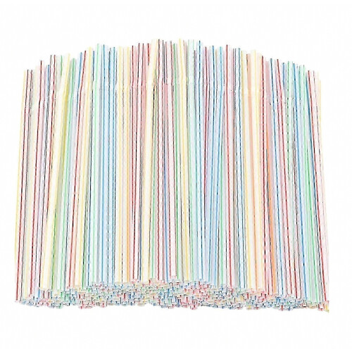 Multi-Colored Plastic Bendable Drinking Straws, 8 Inch Disposable Straws, 500 Count for Parties and Daily Use