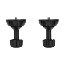 2 Set 75mm Half Flat to Bowl Adapter with 1/4in and 3/8in Screws for Fluid Tripod DSLR Rig Camera