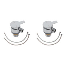2X Shower Hose Valve Shower Faucet Hot & Cold Water Thermostatic Mixer Mixing Valve Suitable for RV and Yachts