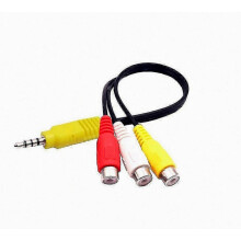 3 RCA to 3.5mm AV Input Adapter Cable for TV Video Component Connection, Durable Black Lead
