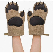 Hitzebeständige Ofenhandschuhe aus Silikon und Baumwolle, lustiges Küchengerät zum Kochen und Backen, Geschenk für Tierliebhaber