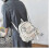 Cute Mini Backpack with Accessories, Aesthetic Small Backpack for Teens, Kawaii White Daypack 5