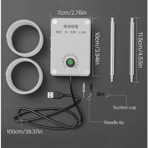 ESD Safe Vacuum Pen for IC Chip Handling with Multiple Suction Pad Options and 3 Cup Sets 2