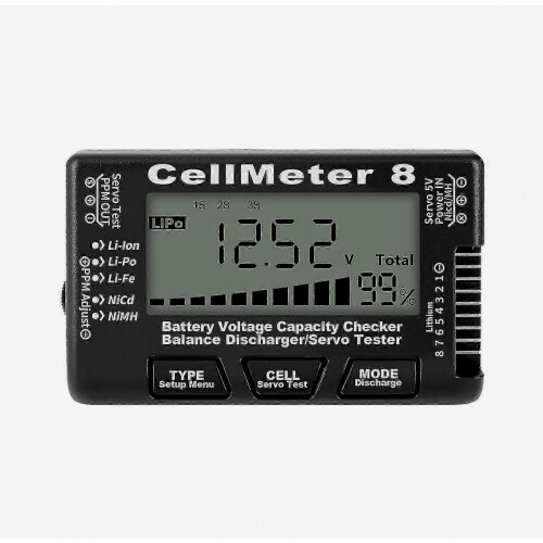 8 Cell Battery Tester with LCD Display and Discharge Function for Digital Battery Capacity Analysis