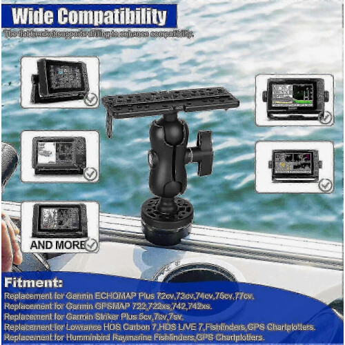 360 Degree Adjustable Fish Finder Holder Mount Base Universal Mounting Plate Bracket for Boat Use 2