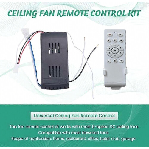 Ceiling Fan Remote Control Kit, 6-Speed Timer, Low Voltage DC Driver for Fan Lights and Easy Installation 2