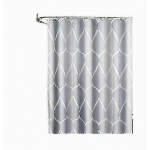 200 x 200 cm Waterproof Washable Mildew-Resistant Polyester Shower Curtain in Grey 2