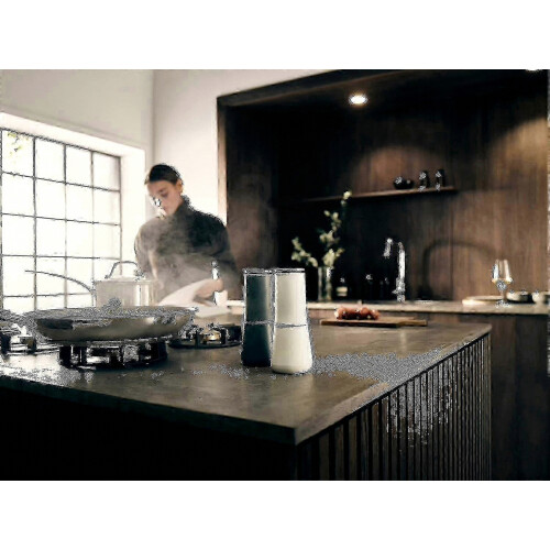 Ceramic Salt and Pepper Grinder Set, Adjustable Coarseness, Non-Spill Design, Easy Refill Top Grinder, Durable Kitchen U 2