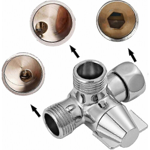 3-Way Shower Diverter Valve, Polished Chrome Solid Brass for Handheld and Overhead Shower Systems 2