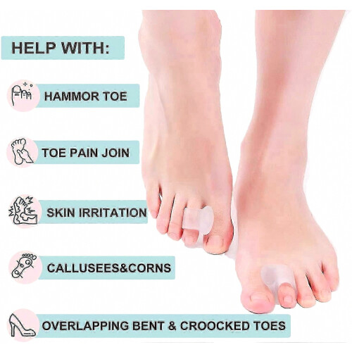 6 Pack Soft White Toe Spacers for Comfortable Foot Care, Reusable Silicone Separators for Daily Relief 2