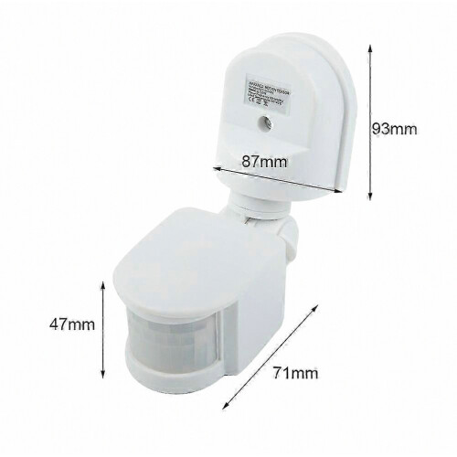 180 Degree Infrared Motion Sensor for Outdoor Wall Mounting with Wide-Angle Detection and Adjustable Coverage 1
