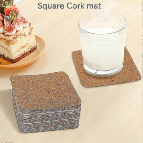 Square Cork Coasters with Adhesive Backing, 50 Sheets for Crafting and Drinkware Protection 1