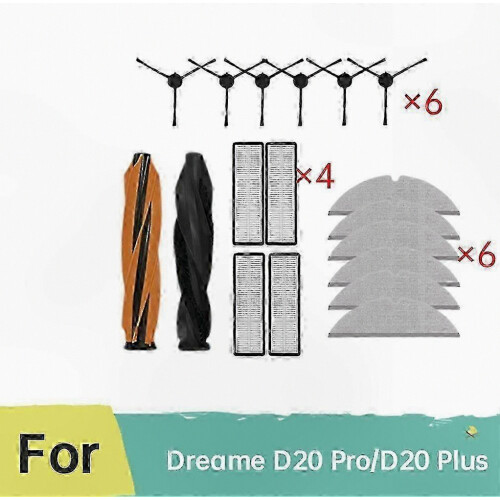 Replacement Parts Kit for D20 Pro Plus Robot Vacuum Includes Main Brush Side Brushes Filter and Mop Cloth 1