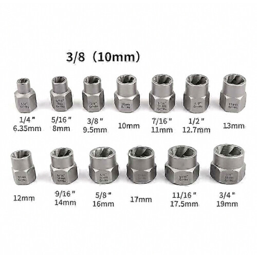 14 Piece Bolt and Nut Extractor Set with Hex Adapter for Stripped Lug Nuts and Corroded Fasteners 1