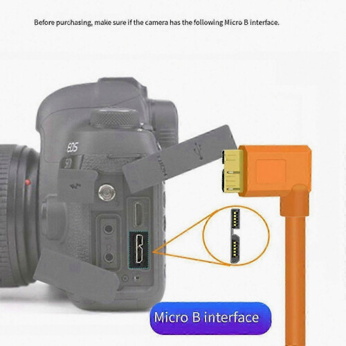 5m USB-C to Micro-B 3.0 Camera Tethering Cable for DSLR and Mirrorless Cameras Type C Connection 2