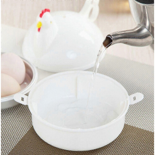 4-Egg Chicken Design Microwave Egg Poacher Steamer for Kitchen Use, Quick Breakfast Maker 1