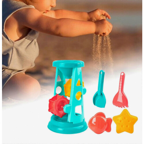 Kit estivo da spiaggia composto da 5 pezzi, ideale per sabbia e costa, con accessori resistenti e indispensabili per viaggi e tempo lib 1