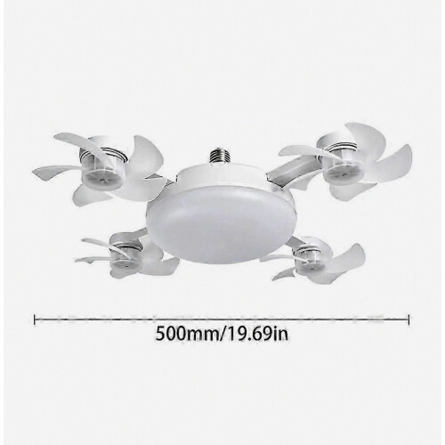 Small Ceiling Fan with Light, Remote Control, E27 Screw-in, 3-Speed Quiet Flush Mount for Kitchen and Garage 2
