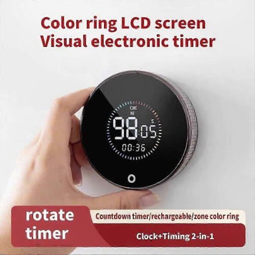LED Color Display Timer with Magnetic Backing for Kitchen, Beauty, Exercise, and Time Management 1