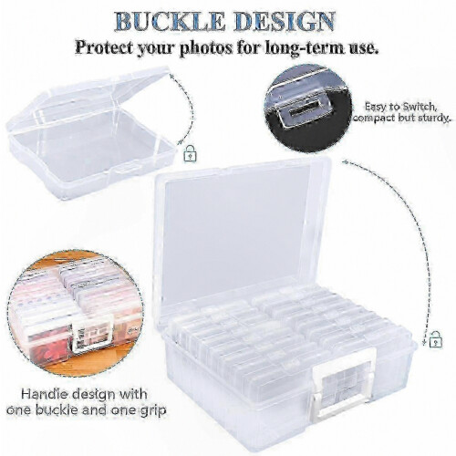16-Compartment Portable Storage Box for Photos and Memories, Compact Organizer with Clear Inserts 2