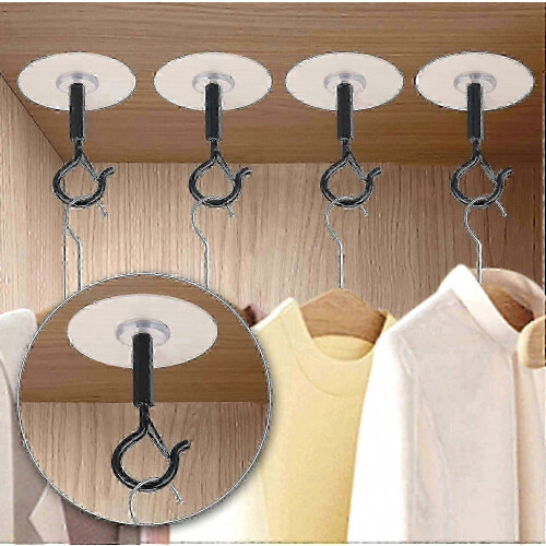 Heavy Duty Adhesive Hooks for Wall and Ceiling Decor, 4 Pack Hanging Hooks with Strong Self-Adhesive Backing 1