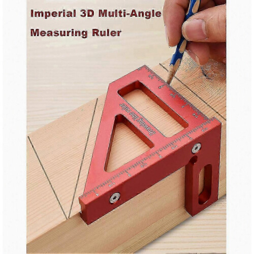 Adjustable Angle Measuring Tool, Aluminum Alloy Protractor for Woodworking, 45/90 Degree Miter Triangle Ruler 2
